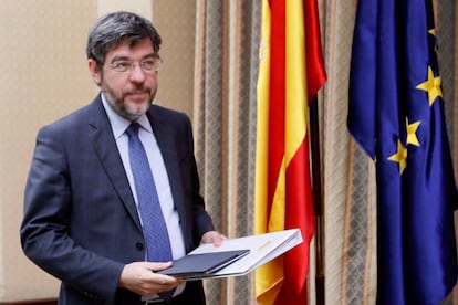 El secretario de Estado de Presupuestos y Gastos, Alberto Nadal, durante su comparecencia en el Congreso.