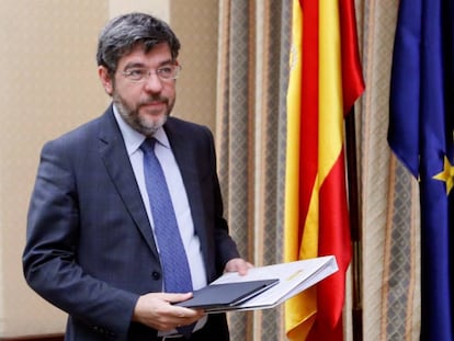 El secretario de Estado de Presupuestos y Gastos, Alberto Nadal, durante su comparecencia en el Congreso.