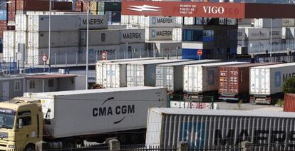 Un muelle de contenedores del puerto de Vigo. EFE/Archivo