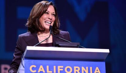 Kamala Harris, durante su discurso.