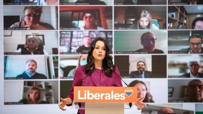 Inés Arrimadas, durante la celebración del Consejo General, el pasado viernes.