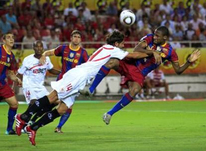 Como suele ser habitual, el equipo de Guardiola comienza el partido ante el Sevilla con una alta posesión de la pelota.