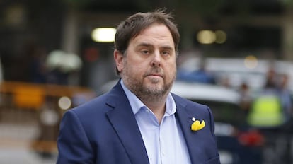 El exvicepresidente, Oriol Junqueras, frente al Tribunal Supremo, el pasado 2 de noviembre.