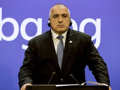 El primer ministro búlgaro, Boiko Borísov, este viernes en Sofía.