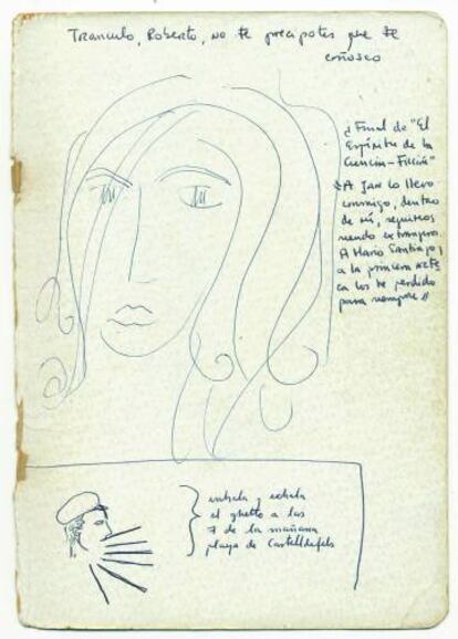 Manuscrito de la obra póstuma de Bolaño.