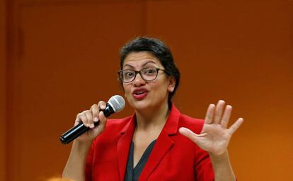 A congressista norte-americana Rashida Tlaib.