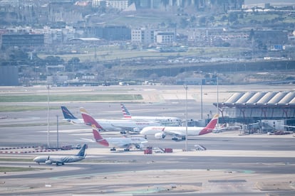 Vista panorámica del aeropuerto de Madrid-Barajas.