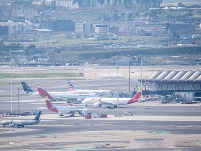Vista panorámica del aeropuerto de Madrid-Barajas.