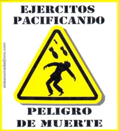 Cartel de protesta.