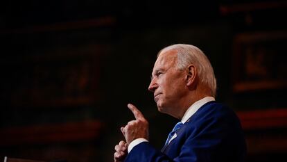 El presidente electo de Estados Unidos, Joe Biden, habla en un evento Wilmington (Delaware), el 25 de noviembre.