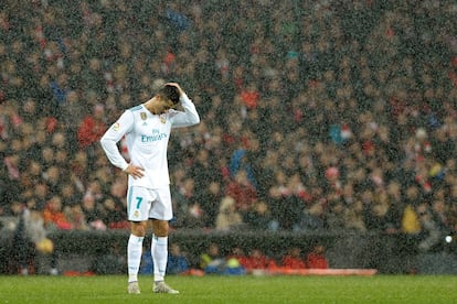 Cristiano Ronaldo durante um jogo da Liga espanhola contra o Atlético de Bilbau, em San Mamés, no dia 2 de dezembro de 2017.