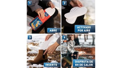 Plantillas para mantener los pies calientes durante 8 horas.