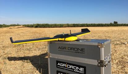 Dron en un vi&ntilde;edo de las bodegas Matarromera, en Valladolid. 