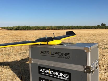 Dron en un vi&ntilde;edo de las bodegas Matarromera, en Valladolid. 