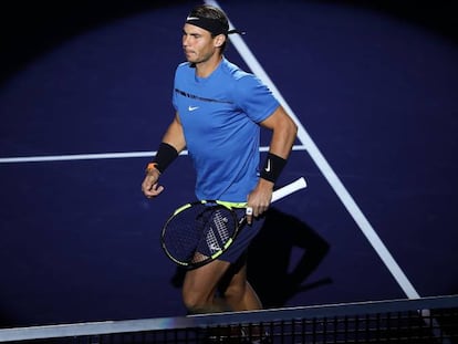 Rafael Nadal, antes de medirse a Cilic en la semifinal de ayer.