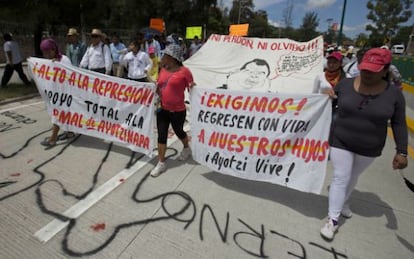 A demonstration for the missing students in Guerrero.