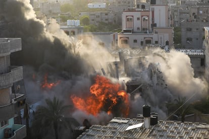 Un edifico tras un ataque aéreo de Israel en Gaza, el pasado viernes.