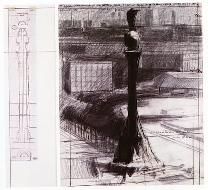 Boceto para el proyecto de la estatua de Colón de Barcelona (1976). 