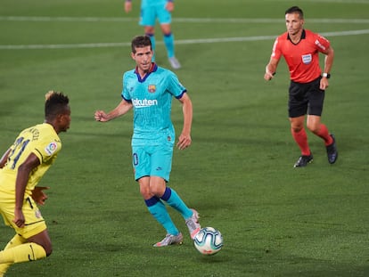 Sergi Roberto, durante el duelo ante el Villarreal.