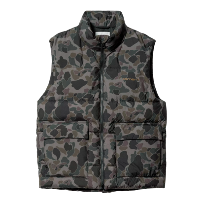 Chaleco acolchado con estampado de camuflaje Carhartt WIP.