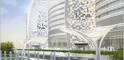 Maqueta del proyecto del hospital de Sidra.