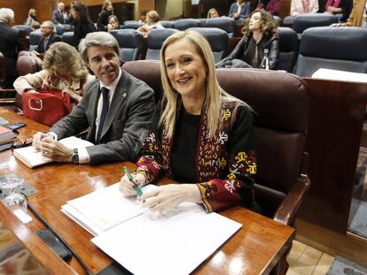 Cristina Cifuentes en el Pleno de la Asamblea de Madrid.