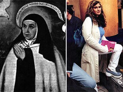 A la derecha, santa Teresa de Jesús. A la izquierda, Lucía Etxebarria, la última autora citada en la antología.