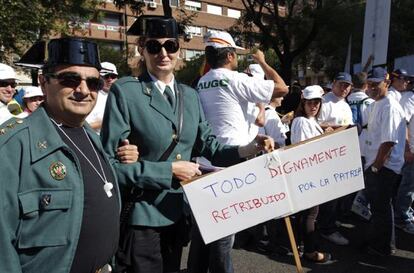 Manifestación de guardias civiles en Madrid.