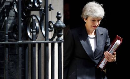 A primeira-ministra do Reino Unido, Theresa May, em uma imagem feita nesta quarta-feira em Downing Street