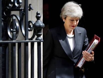 A primeira-ministra do Reino Unido, Theresa May, em uma imagem feita nesta quarta-feira em Downing Street
