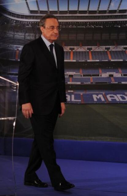Florentino Pérez, tras la rueda de prensa en la que anunció la destitución de Ancelotti