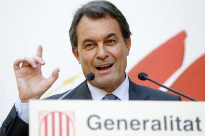 Artur Mas, durante la recepción organizada por la Generalitat con motivo de la Diada de Cataluña en la Residencia de Estudiantes, en Madrid.