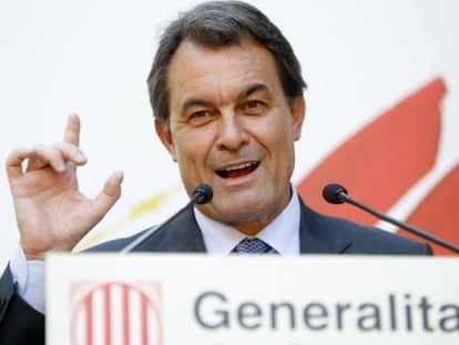 Artur Mas, durante la recepción organizada por la Generalitat con motivo de la Diada de Cataluña en la Residencia de Estudiantes, en Madrid.