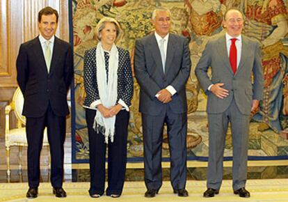 De izquierda a derecha, Juan Costa, Julia García-Valdecasas, Javier Arenas y Rodrigo Rato.