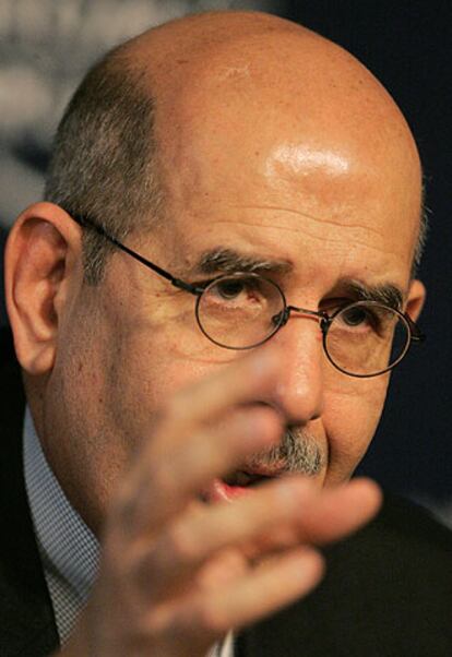 Mohamed el Baradei, durante su intervención en Davos.