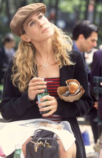 Sarah Jessica Parker, durante el rodaje de 'Sexo en Nueva York' en 2001.