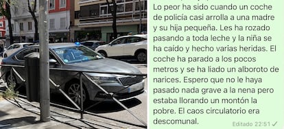 Mensaje atropello. foto cedida