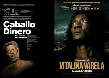 Carteles de las películas del cineasta portugués Pedro Costa, 'Caballo Dinero' (2014) y 'Vitalina Varela' (2019).