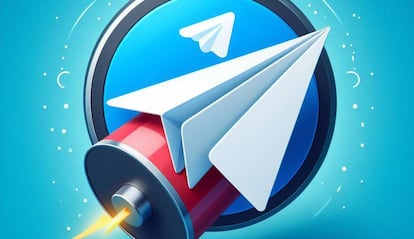 Logo Telegram con batería