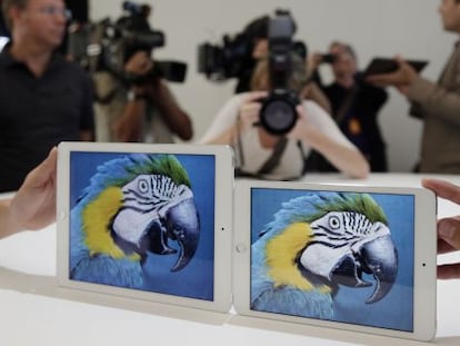 iPad Air 2 y iPad Mini 3 de Apple. .