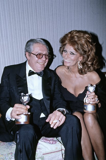 Sophia Loren and Marcello Mastroianni in 1995.