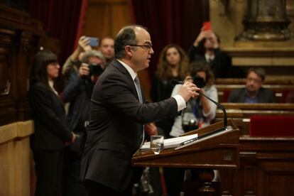 Jordi Turull habla en el Parlament durante la sesión de investidura, el 22 de marzo. 