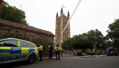El Parlament britànic, acordonat.
