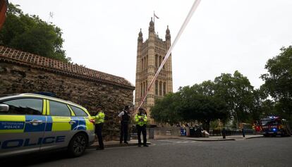 El Parlament britànic, acordonat. 