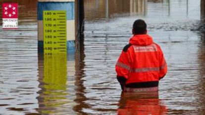 El municipio e Nules, inundado por el temporal hoy miércoles.