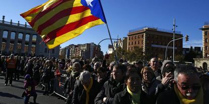 Manifestaci&oacute;n independentista en Barcelona este domingo. 