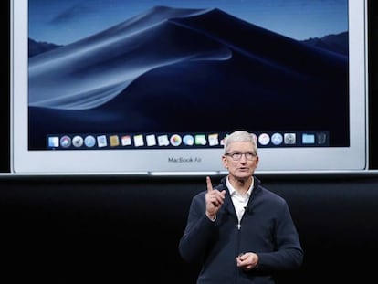 Tim Cook, en la presentación de este martes de los nuevos productos de Apple en Nueva York.