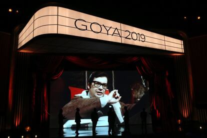 Momento en el que se anuncia el Goya de Honor para Chicho Ibáñez Serrador.