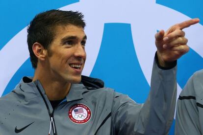Michael Phelps, antes de recoger su &uacute;ltima medalla ol&iacute;mpica