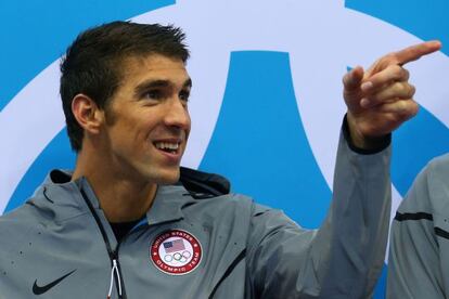 Michael Phelps, antes de recoger su última medalla olímpica